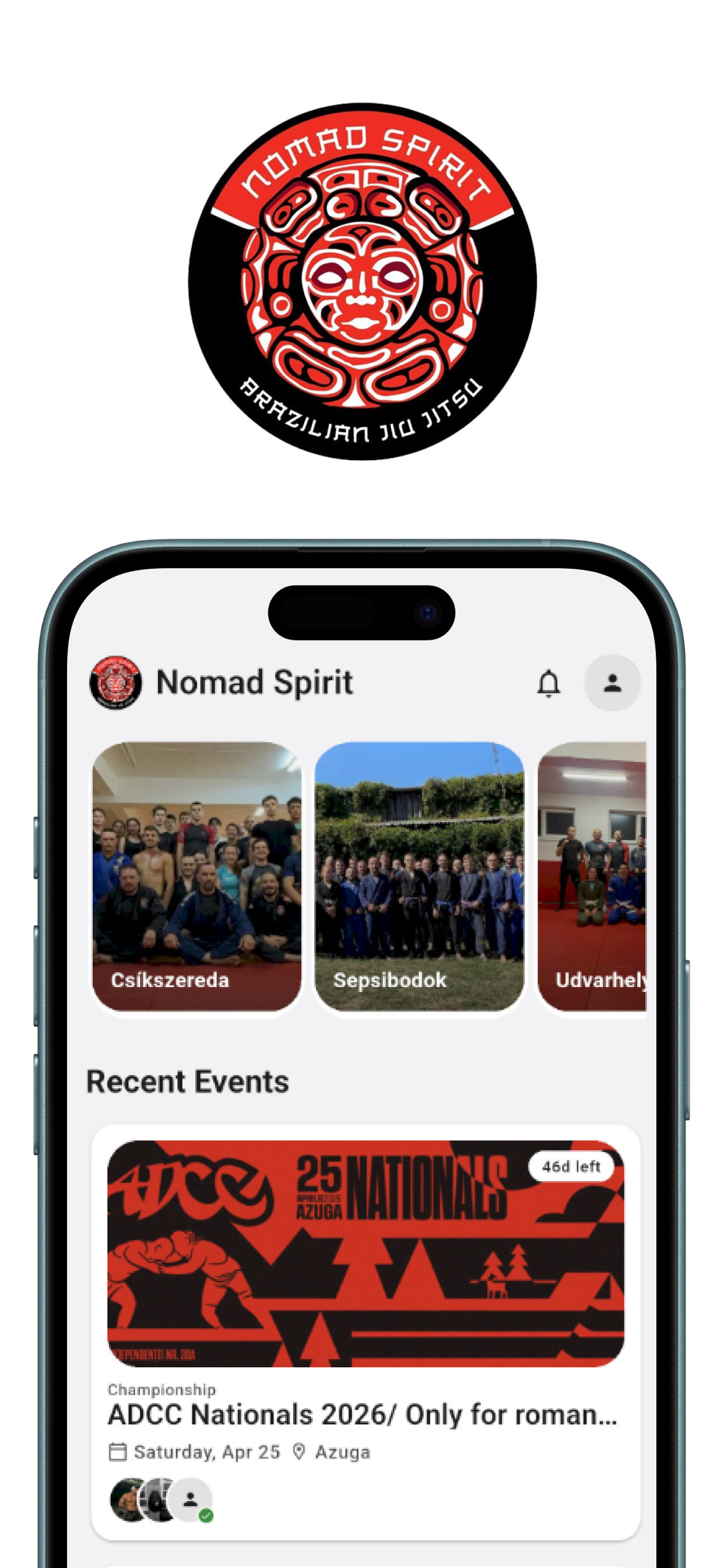 Nomad Spirit mobile application screen